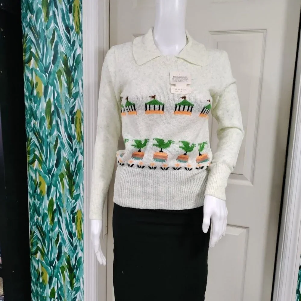 Vintage Majestic Knitwear V Neck Sweater M - Picture 4 of 13